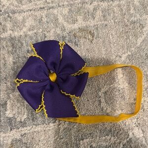 Purple and Gold Baby Hair Bow